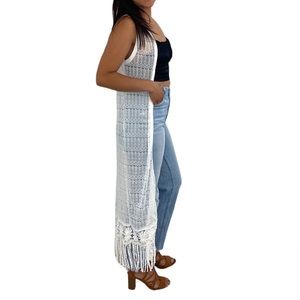 Ci Sono Lace Sleeveless Boho Festival Duster